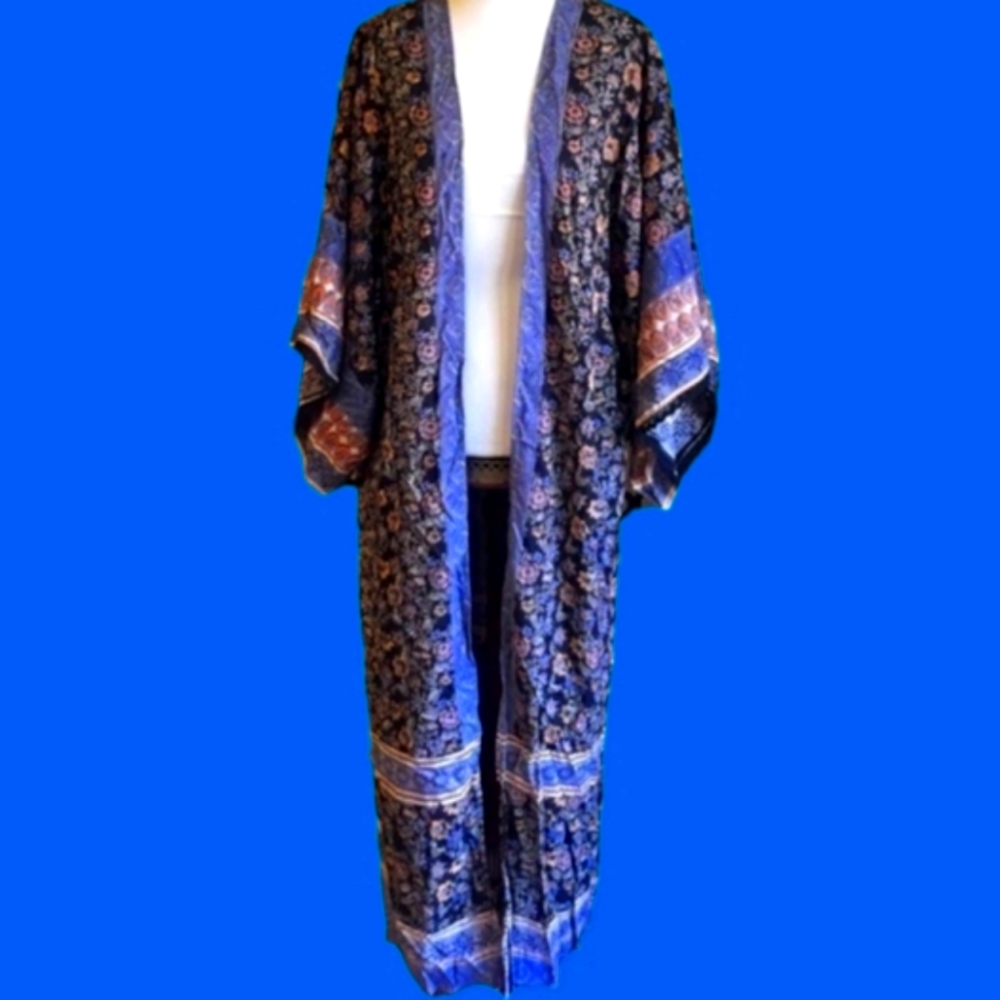 NWT BOHO  FLORAL LONG KIMONO DUSTER‎ Size Small